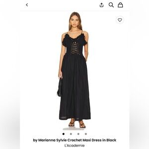 L'Academie Black Strapless Maxi Dress